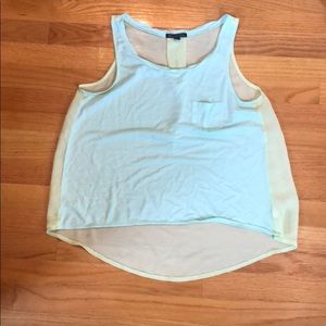 American Eagle High low tank top. Small Green/Blue